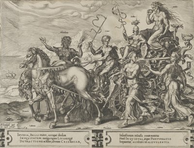 O Triunfo da Inveja, de O Ciclo das Vicissitudes dos Assuntos Humanos, placa 4, 1564. de Cornelis Cort