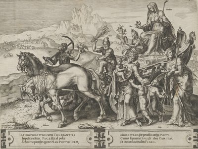 O Triunfo da Humildade, de O Ciclo das Vicissitudes dos Assuntos Humanos, gravura 7, 1564. de Cornelis Cort