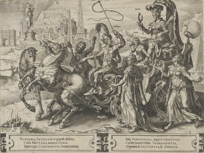 O Triunfo do Orgulho, de O Ciclo das Vicissitudes dos Assuntos Humanos, placa 3, 1564. de Cornelis Cort