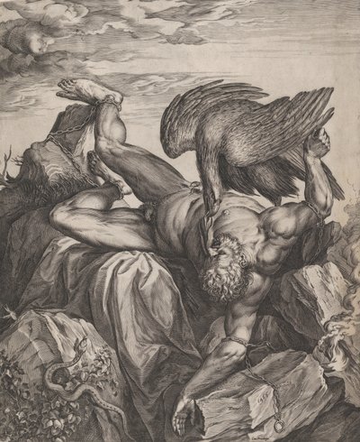 Tityus punido no inferno, 1566. de Cornelis Cort