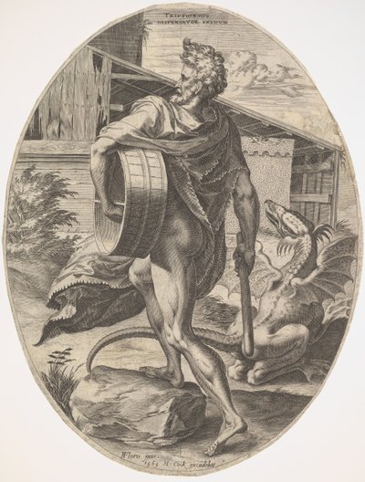 Triptolemus dos deuses rurais, 1565. de Cornelis Cort