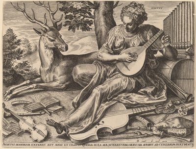 Audição de Cornelis Cort after Frans Floris I