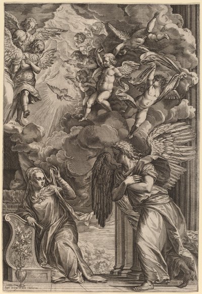 A Anunciação de Cornelis Cort after Titian