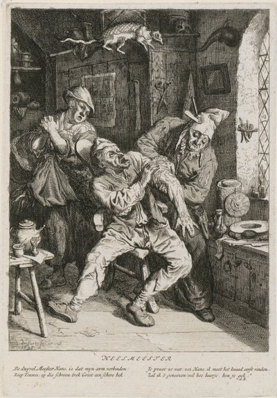 Curandeiro, folha 2 de uma série com três cenas de género de Cornelis Dusart