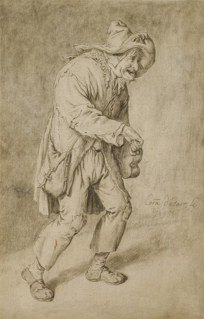 Jogador Hurdy-Gurdy, 1695 de Cornelis Dusart