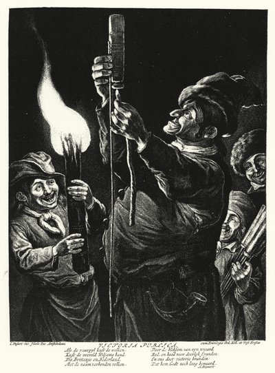 O público expressando sua alegria com a captura de Namur por Guilherme III da Inglaterra de Cornelis Dusart