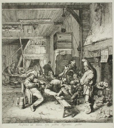 Tocador de violino numa taberna de Cornelis Dusart