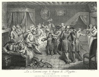 La Rancune corta o chapéu de Ragotin (gravura) de Cornelis Engelbrechtsen