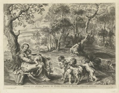 Descansar no voo para o Egipto de Cornelis Galle (I) (possibly)