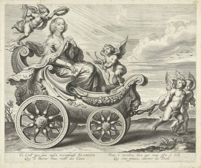 Clara Isabella de Ligne-Arenberg (?) numa carruagem triunfante de Cornelis Galle (I)