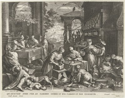 Parábola do homem rico e do pobre Lázaro de Cornelis Galle (I)