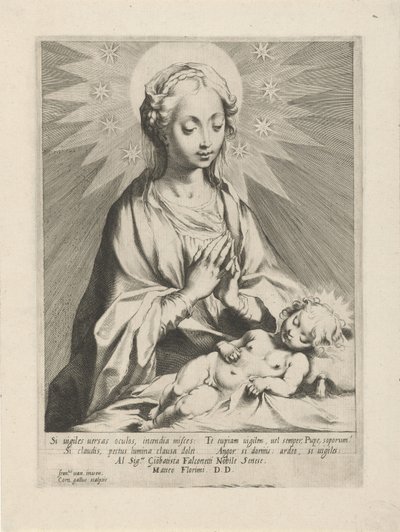 Maria adora o menino Jesus de Cornelis Galle (I)