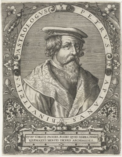Retrato de Pedro Apianus Petrus Apianus Binuitzius (título no objeto) de Cornelis Galle (I)