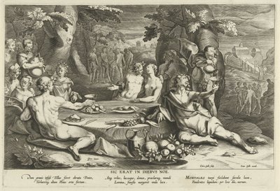 A vida pecaminosa nos dias de Noé
Sic erat in diebus Noe (título sobre o objecto) de Cornelis Galle (I)