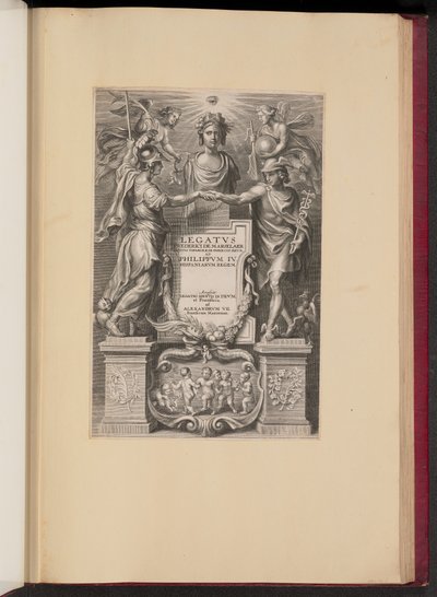 Página de rosto para Frederik de Marselaer, Legatvs de Cornelis Galle II after Sir Peter Paul Rubens