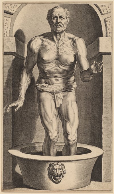 Sêneca em pé no banho de Cornelis Galle I after Sir Peter Paul Rubens