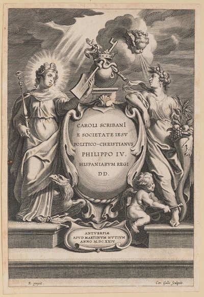Página de rosto para Charles Scribani, político-cristão de Cornelis Galle I after Sir Peter Paul Rubens