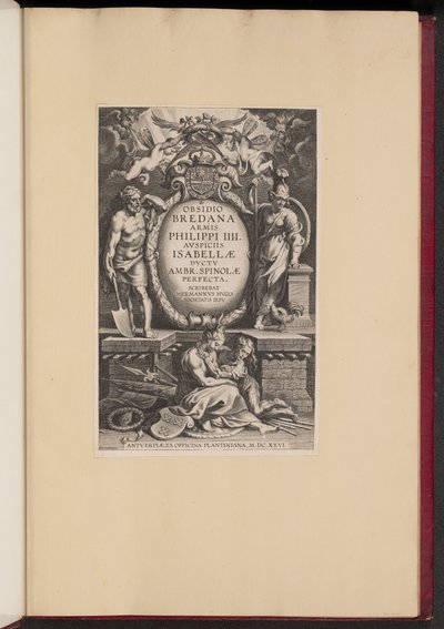Página de rosto para "O cerco de Bredana" de Herman Hugo de Cornelis Galle I after Sir Peter Paul Rubens