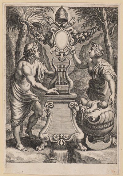 Folha de rosto para M.C. Sarbievski, Lyricorum Libri IV de Cornelis Galle I after Sir Peter Paul Rubens