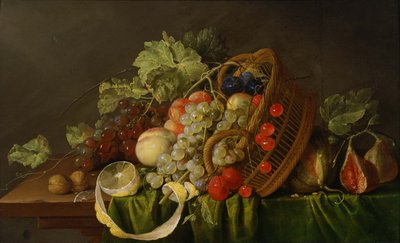 Natureza morta com uma cesta de frutas, ca 1654 de Cornelis de Heem