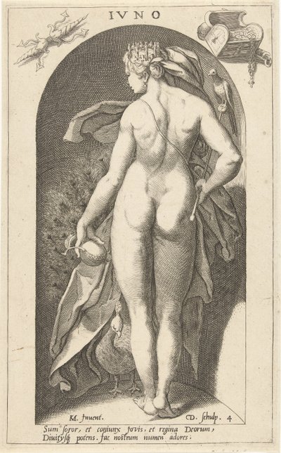 Juno com pavão
Ivno (título sobre o objecto)
Deuses antigos (título da série) de Cornelis Jacobsz. Drebbel
