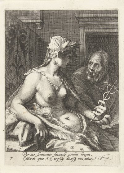 Retórica As Sete Artes Liberais (título da série) de Cornelis Jacobsz. Drebbel