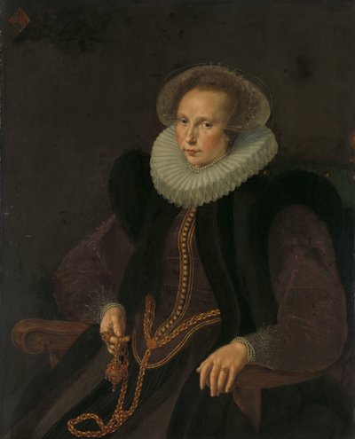 Griete Jacobsdr van Rhijn (1585-1652), esposa de Jacob Cornelisz Banjaert, chamada van Neck de Cornelis Ketel