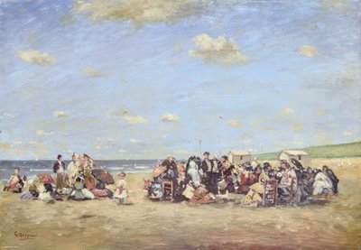 Na praia (óleo a bordo) de Cornelis Koppenol