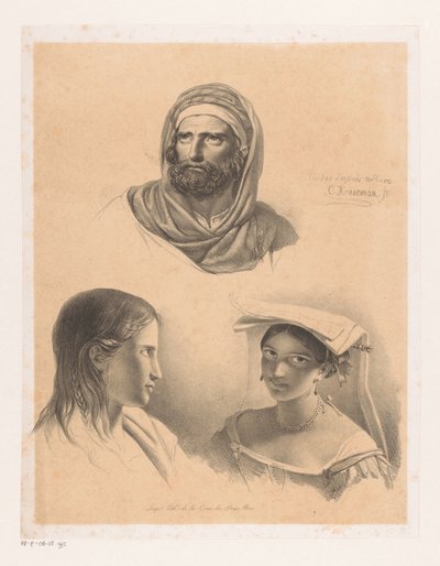 Três retratos de Cornelis Kruseman