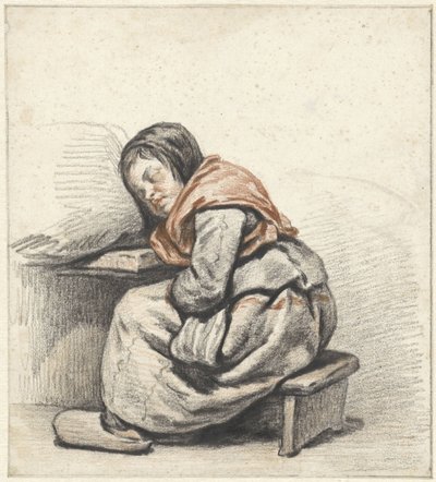 Estudo de uma menina dormindo de Cornelis Kruseman