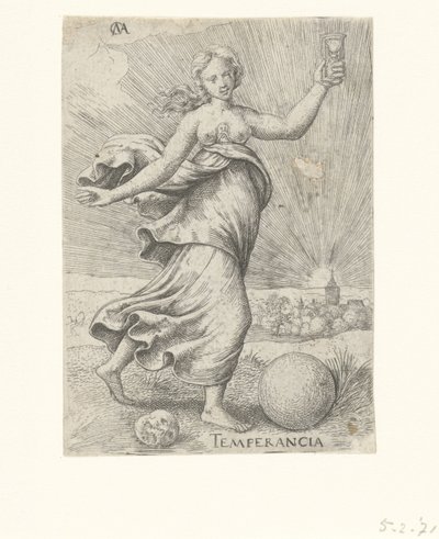 temperança Temperancia (título no objeto) As virtudes (título da série) de Cornelis Massijs