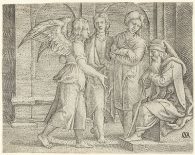 Tobias e o anjo em casa de Tobit e Anna
História de Tobias (título da série) de Cornelis Massijs