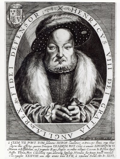 Retrato de Henrique VIII, gravado por Peter Isselburg, 1646 de Cornelis Massys