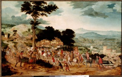 The Way of Calvary Painting by Cornelis Massys (1508-1580) 16th century Praga, Galeria Nacional de Cornelis Massys