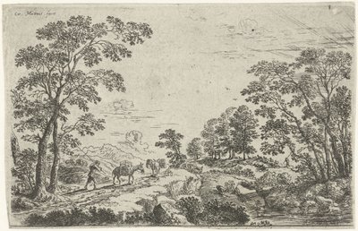 Paisagem com Mule Driver de Cornelis Matthieu