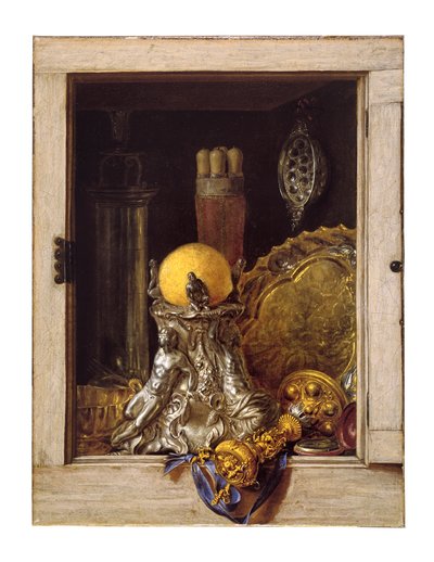 Prataria num Armário Aberto (óleo sobre tela) de Cornelis Norbertus Gysbrechts