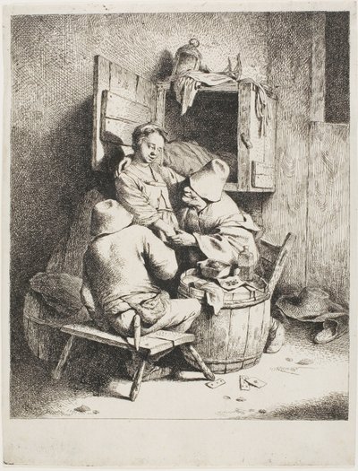 Um homem acariciando a jovem anfitriã de Cornelis Pietersz. Bega