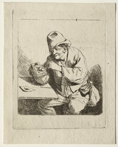 Camponês acendendo seu cachimbo de Cornelis Pietersz Bega