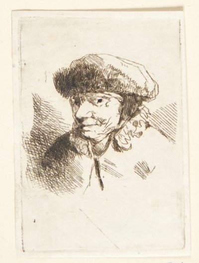 Mulher velha sorridente com chapéu de pele de Cornelis Pietersz Bega