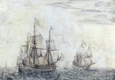 O navio comercial holandês "Saint Jean Baptiste". Óleo sobre madeira de 1668, de Cornelis Pietersz Mooy (1630-1693). de Cornelis Pietersz. de Mooy