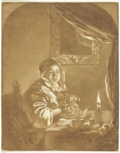 Senhora à luz de velas de Cornelis Ploos van Amstel (signed by artist)