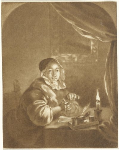 Senhora à luz de velas de Cornelis Ploos van Amstel (signed by artist)