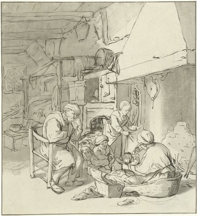 Família de agricultor na chaminé de Cornelis Ploos van Amstel