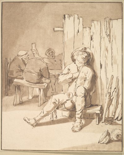 Fazendeiro bêbado em uma pousada, 1775. de Cornelis Ploos van Amstel