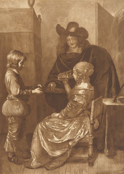 Senhor e senhora com página de Cornelis Ploos van Amstel