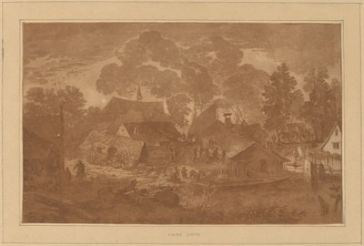 Aldeia com Lagoa de Cornelis Ploos van Amstel