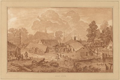 Aldeia com Lagoa de Cornelis Ploos van Amstel