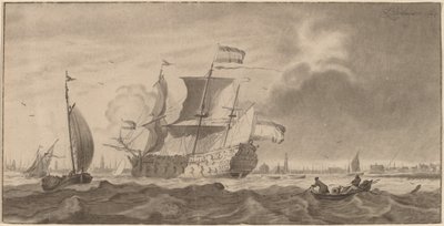 Navio de guerra no Y, 1768 de Cornelis Ploos van Amstel