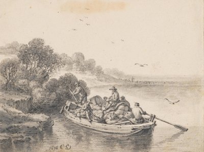 Um ferry muito carregado de Cornelis Saftleven