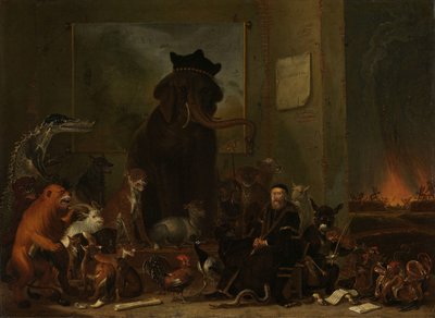 Sátira sobre o julgamento de Johan van Oldenbarneveldt de Cornelis Saftleven